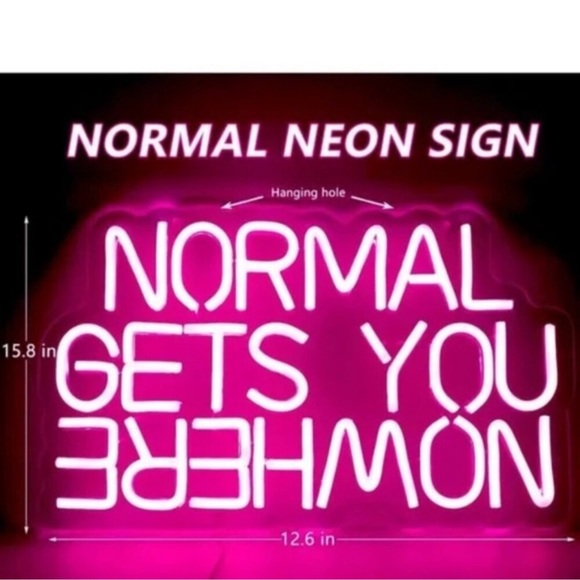 NORMAL GETS YOU NOWHERE Red Neon Light LED Wall Indoor Outdoor Room Cute Decor - Picture 3 of 5